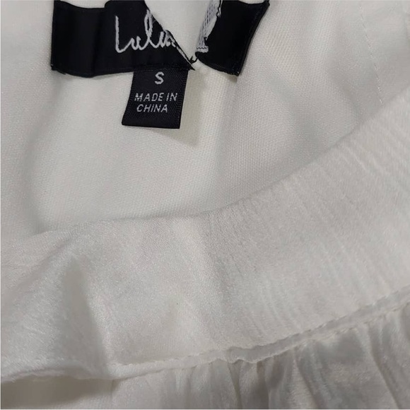 LULU'S SZ S Tier and Far White Tiered Pleated Halter Midi Dress - Picture 15 of 15